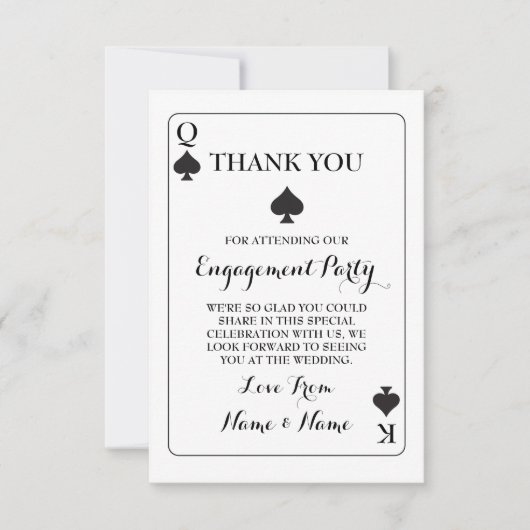 ありがとう プレイカード キング クイーン エース of スペード 招待状 (正面)