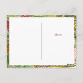 ありがとう プレティー ピンク フローラル 水彩 ポストカード (裏面)