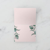 ありがとう | ベビーピンクの水彩ピーコック サンキューカード (内部)