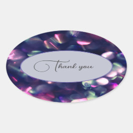 「ありがとう」ベリースパークルステッカー 楕円形シール