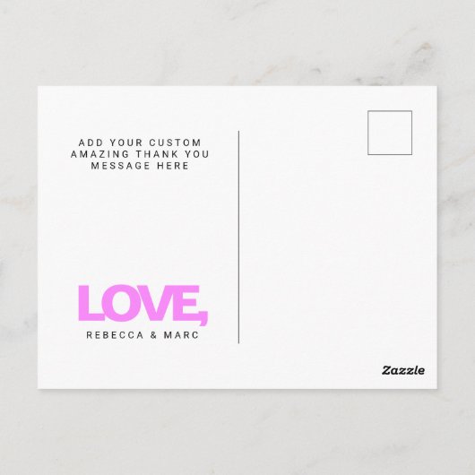 ありがとう ホログラフィック イリデセント Y2K ポストカード (裏面)