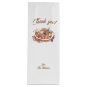 ありがとう！ボホフラワーとカスタム文字 ワインギフトバッグ (正面)