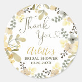 ありがとう ボーホー フラワーズ オータム シック ブライズシャワー ラウンドシール (正面)