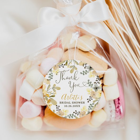ありがとう ボーホー フラワーズ オータム シック ブライズシャワー ラウンドシール