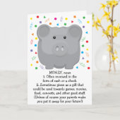 ありがとう ポストカード 豚の貯金箱 いつでも使える (黄色い花)