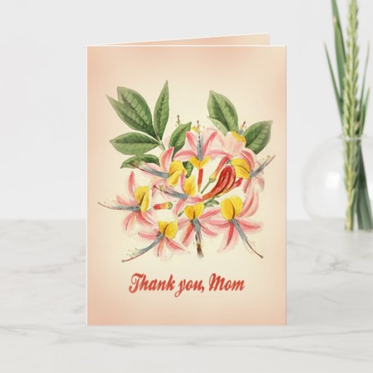 ありがとう、ママピンクシャクシャクナゲフローラ カード (正面)