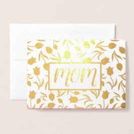 ありがとう、ママ。チューリップ絵画ズラグジュアリー 箔カード