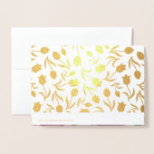 ありがとう、ママ。チューリップ絵画ズラグジュアリー 箔カード (裏面封筒付き)