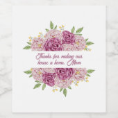 ありがとう、ママ：私たちの家をホームギフトにしてくれてありがとう ワインラベル (シングルラベル)