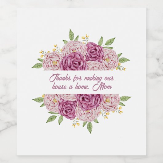 ありがとう、ママ：私たちの家をホームギフトにしてくれてありがとう ワインラベル (シングルラベル)