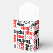 ありがとう マルチリンガル ワード コラージュ 赤 黒 フェイバーボックス (オープン)