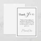 ありがとう - ミニマル・カリグラフィー・ウェディング サンキューカード (正面/裏面)