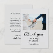 ありがとう モダン シンプル ウェディング カップル 名前 メッセージ サンキューカード (正面/裏面)