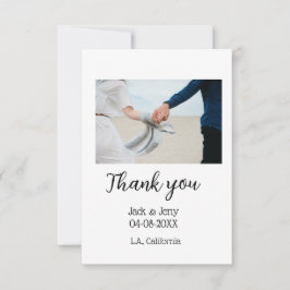 ありがとう モダン シンプル ウェディング カップル 名前 メッセージ サンキューカード