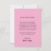 ありがとう モダン シンプル ウェディング カップル 名前 メッセージ サンキューカード (裏面)