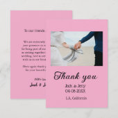 ありがとう モダン シンプル ウェディング カップル 名前 メッセージ サンキューカード (正面/裏面)