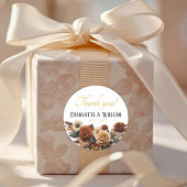 ありがとう！ラスティック フローラル ウェディング ラウンドシール