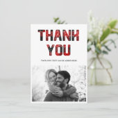 ありがとう ラスティック レッド プリント フォト カード (スタンド正面)