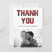 ありがとう ラスティック レッド プリント フォト カード (正面)