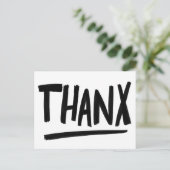 ありがとう ラフな筆致 サンキュー オーダーメイド ポストカード (スタンド正面)