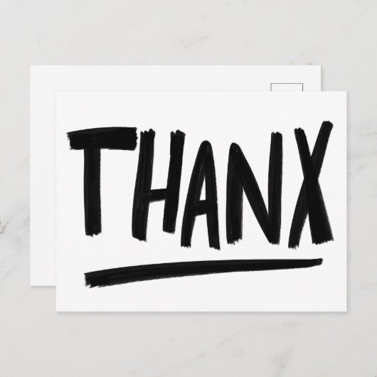 ありがとう ラフな筆致 サンキュー オーダーメイド ポストカード (正面/裏面)