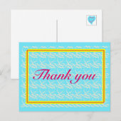 ありがとう~リボンハートライトブルー~ ポストカード (正面/裏面)