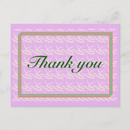 ありがとう～リボンハート紫～ ポストカード (正面)