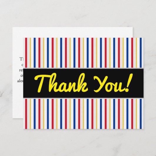 ありがとう + リンクインスパイアアイスホッケー競技場は縞で飾ります ポストカード (正面/裏面)