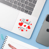 ありがとう レッドハーツ ステッカー シール (ノートパソコンとiPhone)