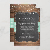 ありがとう レトロカード 木材 ミント チェック 結婚式 BBQ 招待状 (正面/裏面)