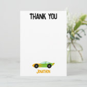 ありがとう レースカー バースデーパーティー キッズ カーズ サンキューカード (スタンド正面)