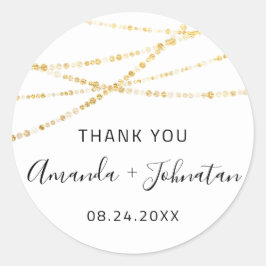 ありがとう、ローズ 名前 日付 白 ゴールド ライト シンプルに ラウンドシール