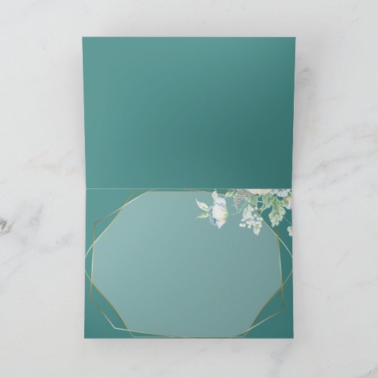 ありがとう | ワイルドフラワーとベリーのジオメトリック サンキューカード (内部)