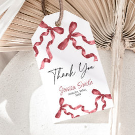 ありがとう ワインレッドのリボン ギフトタグ