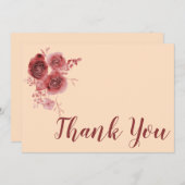 ありがとう ワインレッドの花 サンキューカード (正面/裏面)