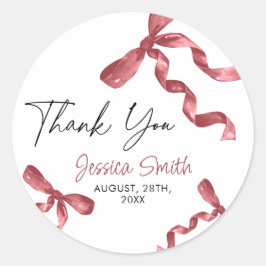 ありがとう ワインレッド マロン リボン ステッカー