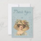 ありがとう、ヴィンテージ女性サンキューカード サンキューカード (正面)