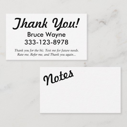 ありがとう! 一般的な乗車の共有の名刺 紹介カード (正面/裏面)