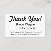 ありがとう! 一般的な乗車の共有の名刺 紹介カード (正面)