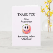 ありがとう 先生 クリスマス前の笑顔 カード (黄色い花)