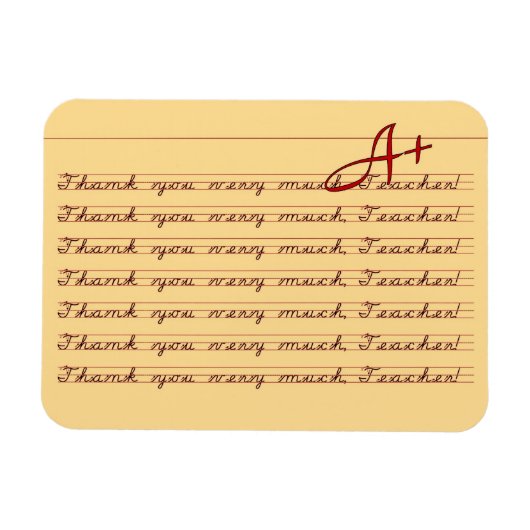 ありがとう，先生,ヴィンテージの習字ありがとう マグネット (横)