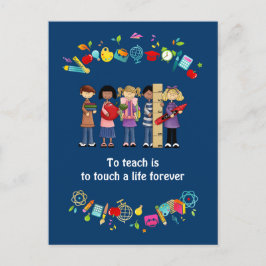 ありがとう、先生。学校の子供たち＆名言 ポストカード