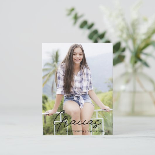 ありがとう | 写真 卒業おめでとう ポストカード (スタンド正面)