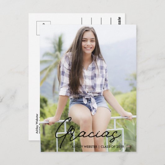 ありがとう | 写真 卒業おめでとう ポストカード (正面/裏面)