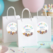 ありがとう!動物の子供の誕生日 ラウンドシール