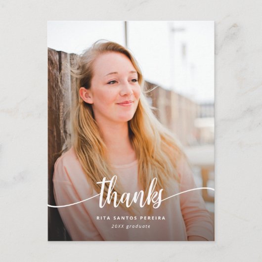 ありがとう 卒業 現代の写真 卒業おめでとう ポストカード (正面)