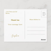 ありがとう 卒業 現代的なピンクの写真 ゴールド, ポストカード (裏面)