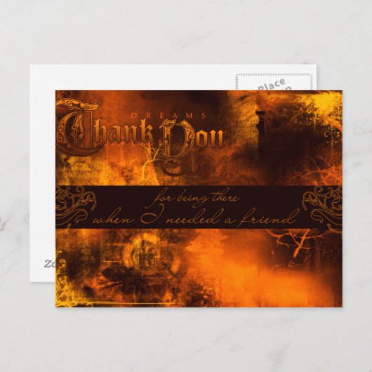 ありがとう – 友人が必要な時にそこに居てくれてありがとう ポストカード (正面/裏面)