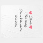 ありがとう、名前を追加したテキストメッセージを送ってくれて フリースブランケット (正面(横))