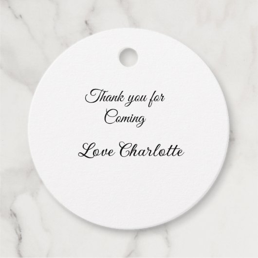 ありがとう、名前を追加してテキストメッセージを送って フェイバータグ (正面)